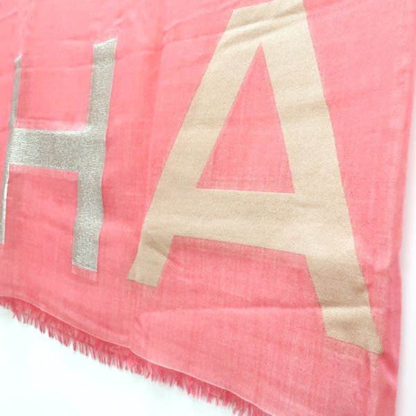 Chanel Shawl Cashmere X Silk 120 X 200cm (78.74in) Pink Chanel Logo Coco Mark