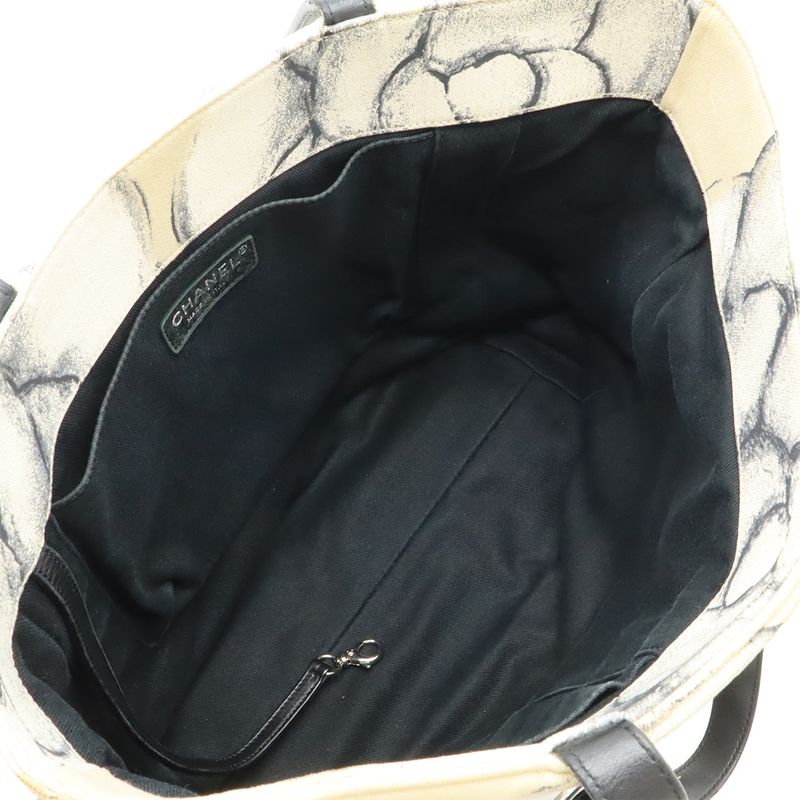 Chanel Coco Mark Camellia Tote Bag Shoulder Bag Shoulder Canvas Leather Off