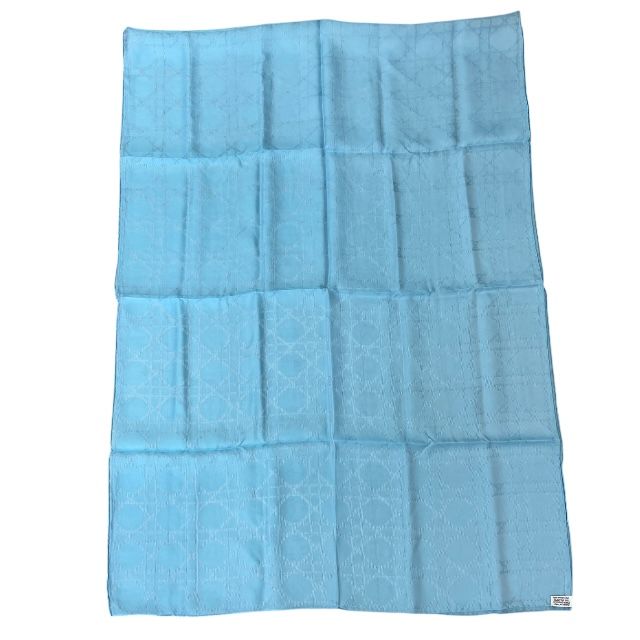54nua304i631 Christian Dior Cannage Jacquard Stole Silk Large Light Blue Shawl