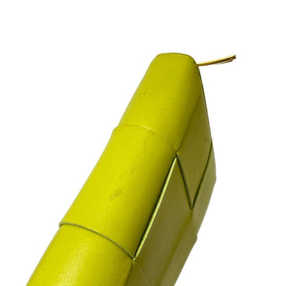 Bottega Veneta Long Wallet Cassette Zip Around Wallet Yellow Green Leather