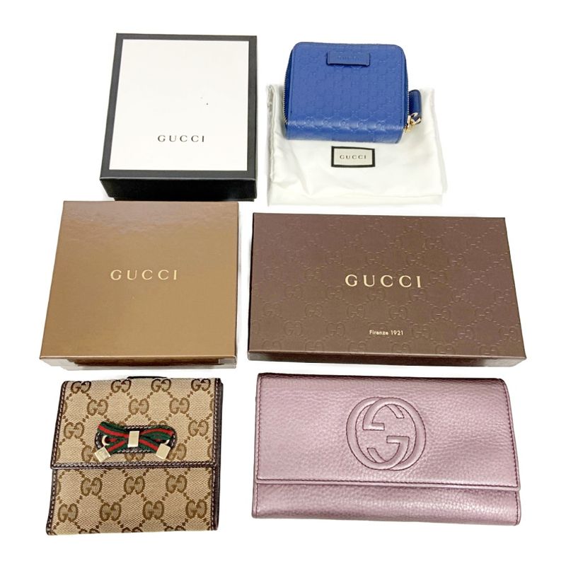 Gucci Wallet Set of Three 366049 Foldable Wallets with Box