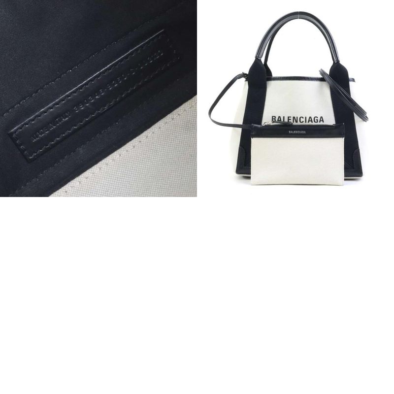 Balenciaga Shoulder Bag Handbag Navy Cabas Su XS 390346
