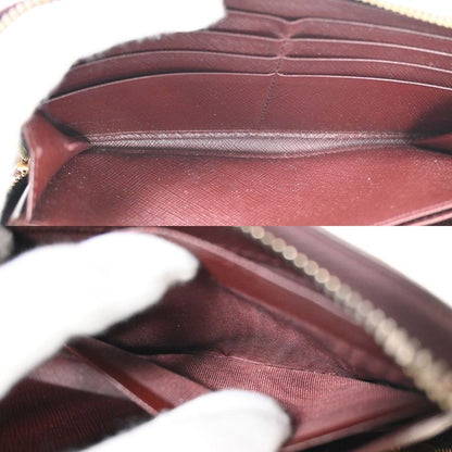 Prada Long Wallet Round Zipper Bordeaux Leather 02bs192