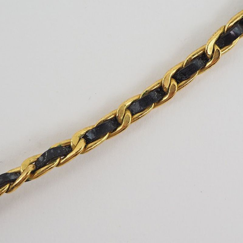 Chanel Coin Ribbon Vintage Choker Gold Plated And Rhinestone Gold 96P Ladies