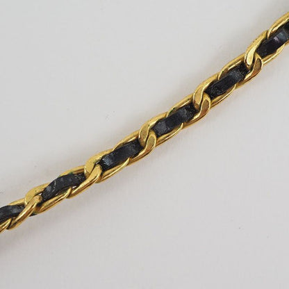 Chanel Coin Ribbon Vintage Choker Gold Plated And Rhinestone Gold 96P Ladies