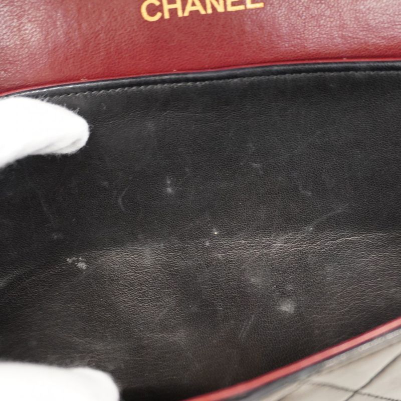 Chanel Shoulder Bag Matelasse Lambskin Black Gold Hardware Women