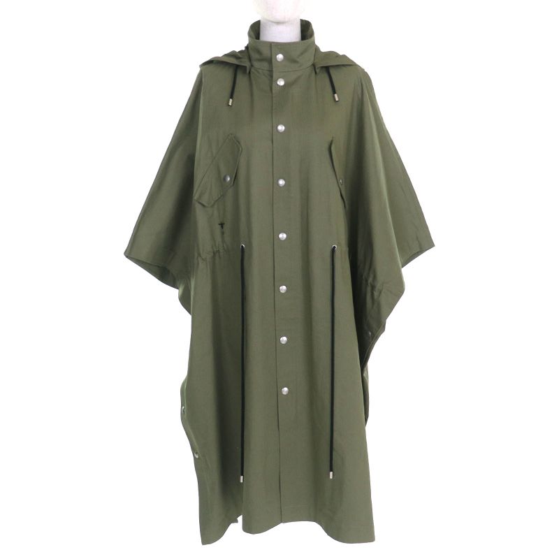 Christian DIOR 857m82a3726 100% Cotton Bee Embroidery Hooded Zip Up Military