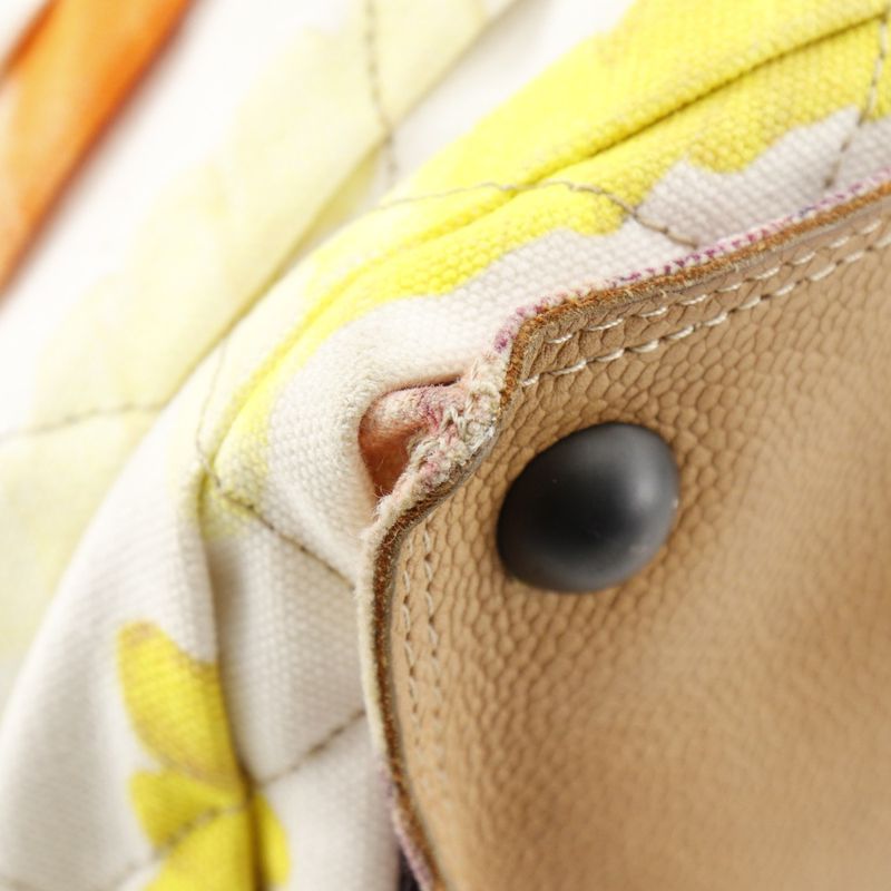 Chanel Chain Tote Colorama Coco Mark Canvas Multicolor/white Women's Tote Bag