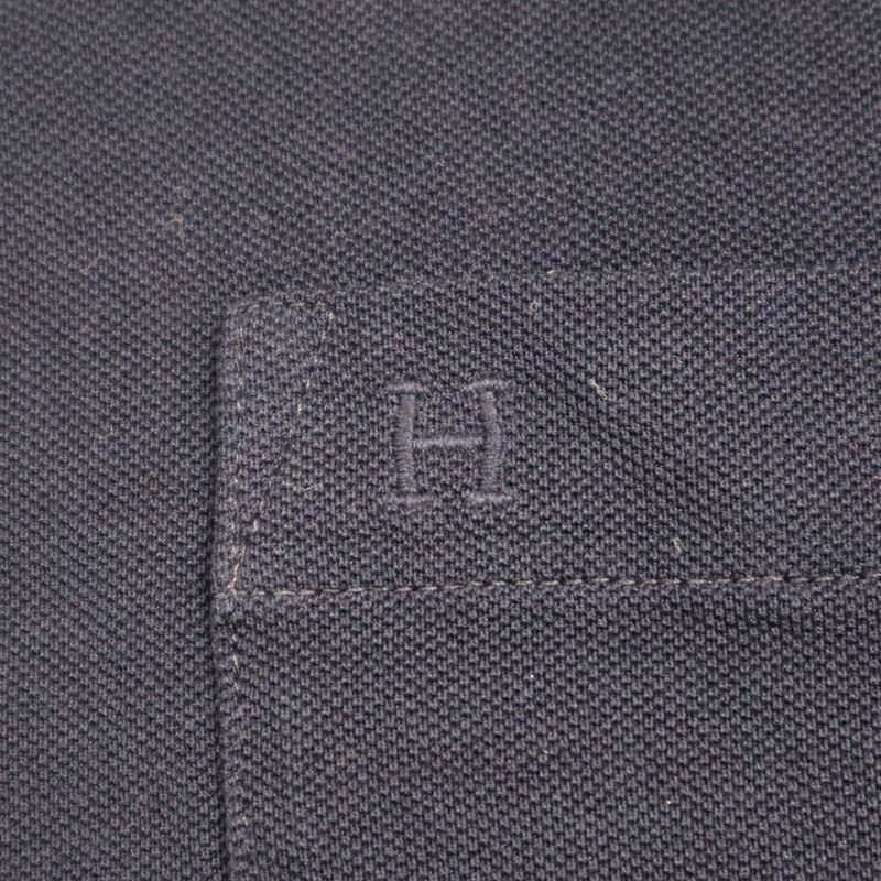 Hermes H Pocket Crew Neck T-Shirt Navy M