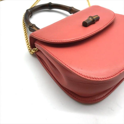 Gucci Bamboo 2-Way Hand Chain Shoulder Bag Pink