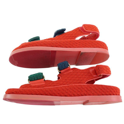 Chanel Sports Sandals Red Multicolor - G35927 36 Notation Leather CC