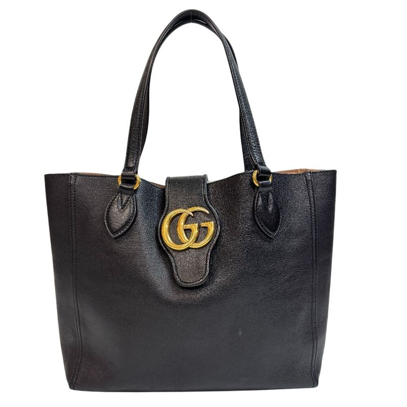 Gucci 652680 GG Marmont Tote Bag Cabasn Brand Shoulder Black Women's