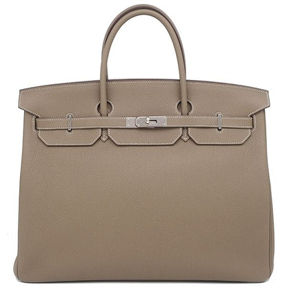 Hermes Handbag Birkin 40 Togo Etoupe Silver Hardware Glazed U Engraved (2022)