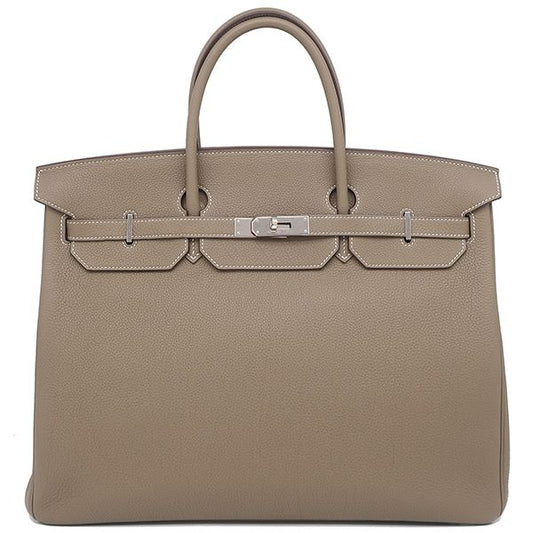 Hermes Handbag Birkin 40 Togo Etoupe Silver Hardware Glazed U Engraved (2022)