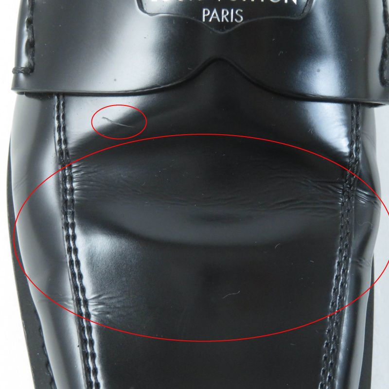 Louis Vuitton Connelly Line 2022 Logoed Square Toe Leather Coin Loafer