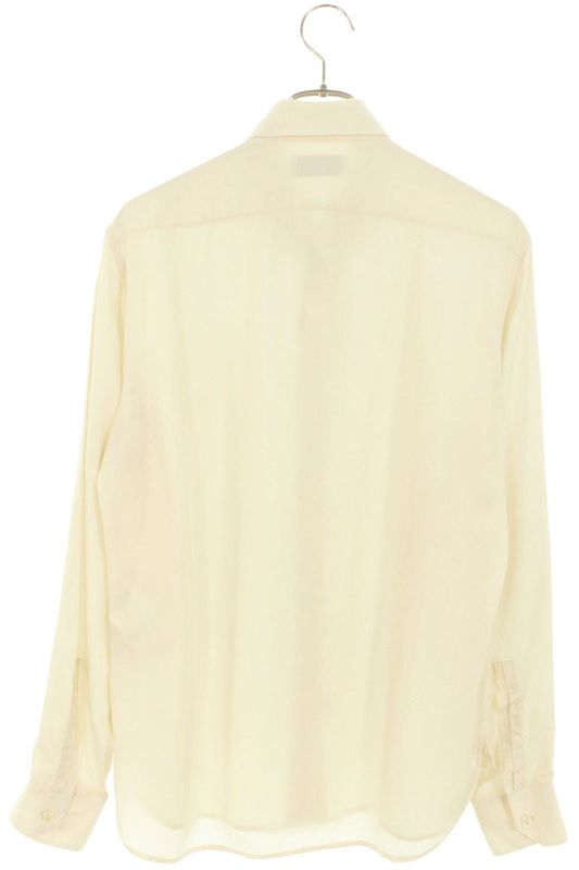 Saint Laurent Paris 646850 Y1h76 Silk Plain Long Sleeve Shirt Men's 37