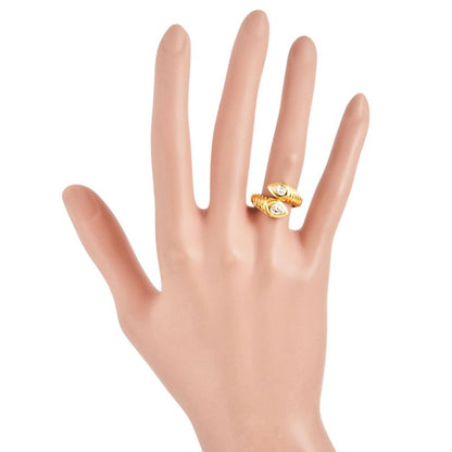 Bulgari Bvlgari Doppio Bachelato Ring With Diamonds Approx 95 18K Yellow Gold