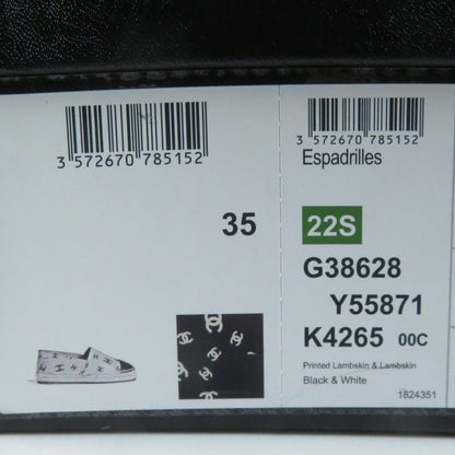 CHANEL 22S G38628 Coco Mark Pattern Espadrilles / Slip-on / Leather Shoes