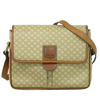 Authentic Celine Macadam Shoulder Bag Pochette PVC Beige Macadam Bag Pre-owned