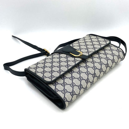Gucci 904 02 Old Gucci Shoulder Bag Messenger GG Supreme Vintage Navy Ladies
