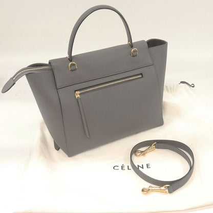 Celine Handbag Shoulder Bag Micro Belt Bag Grained Calf Gray