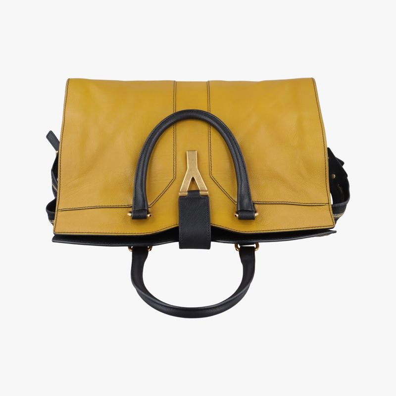 Yves Saint Laurentyves Saint Laurentcabas Su Chic Black And Yellow Leather