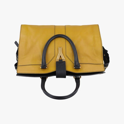 Yves Saint Laurentyves Saint Laurentcabas Su Chic Black And Yellow Leather