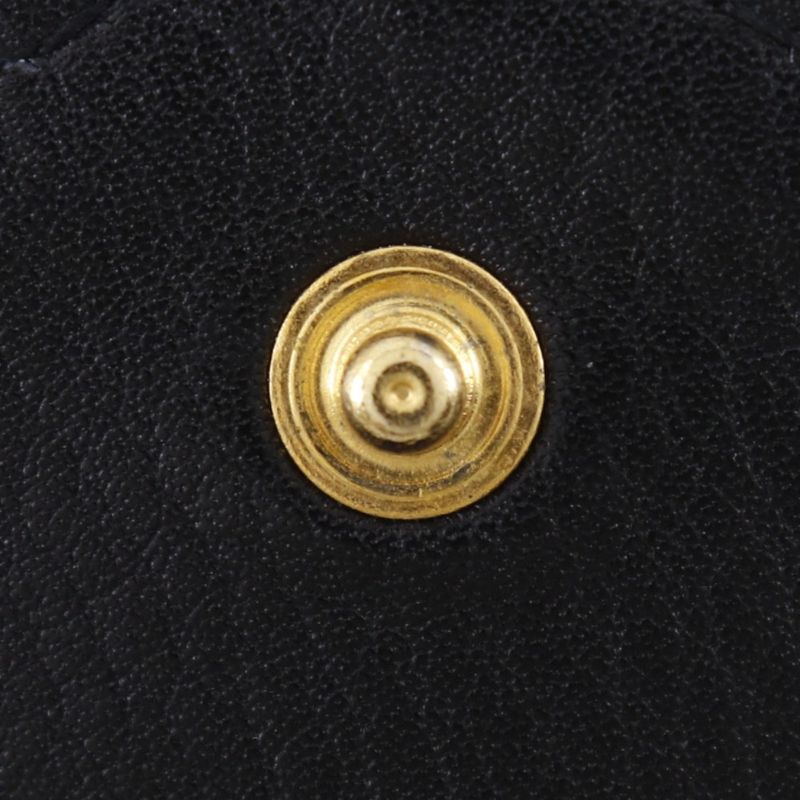 Chanel Bicolore Coco Mark Calf Black Ladies Coin Case