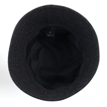 Prada 2hc137 100% Wool Triangle Plate Triangle Logo Bucket Hat Dark Gray M Made