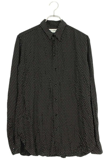 Saint Laurent Paris 437581 Y345n Long Sleeve Rayon Shirt With Star Pattern