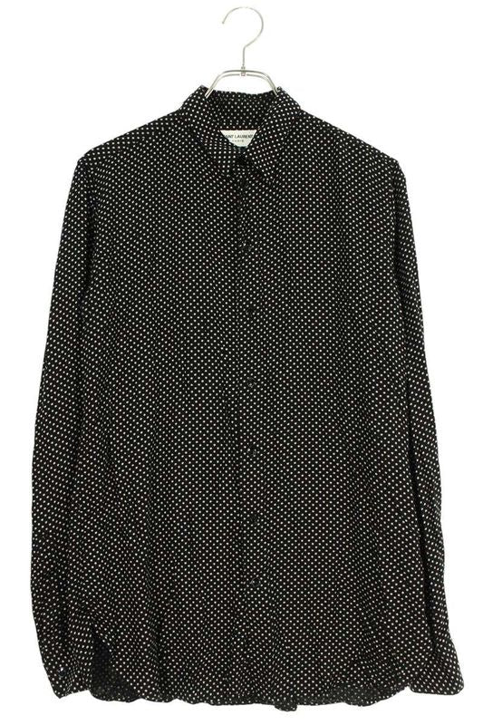 Saint Laurent Paris 437581 Y345n Long Sleeve Rayon Shirt With Star Pattern