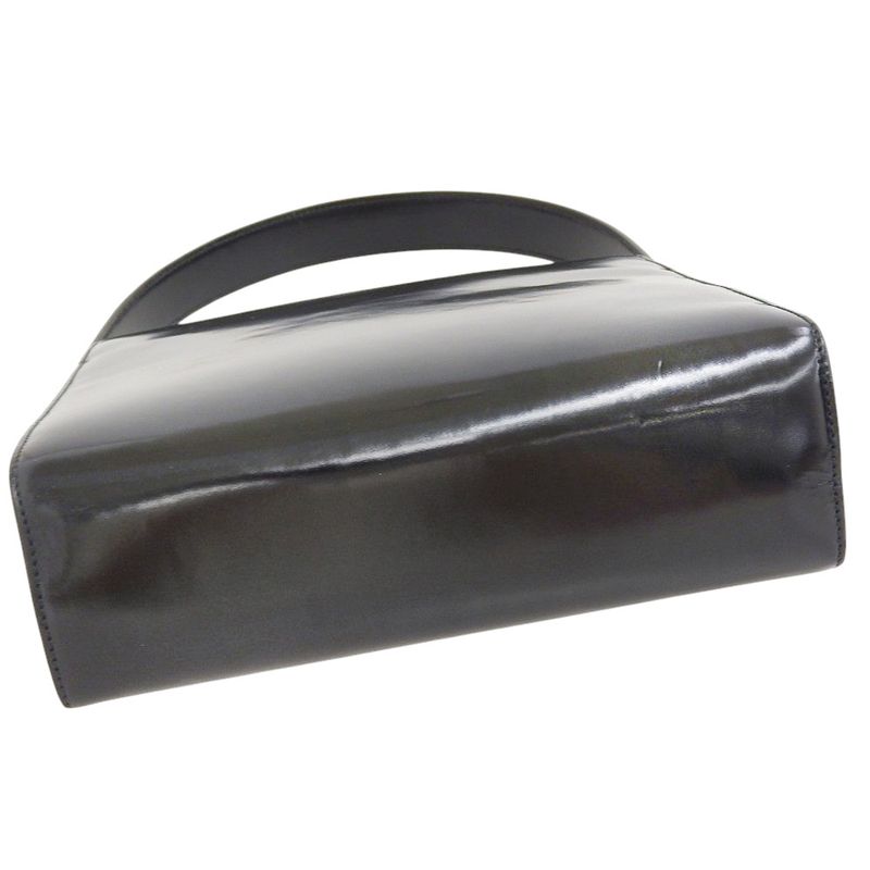 Cartier 90's Vintage Rare Item Panther Hardware Box Calf Leather Handbag Gusset