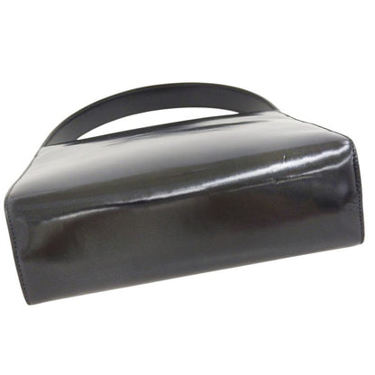 Cartier 90's Vintage Rare Item Panther Hardware Box Calf Leather Handbag Gusset