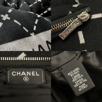 Chanel Cocomark Travel Set Blanket Eye Mask Black X Gray Wool/silk