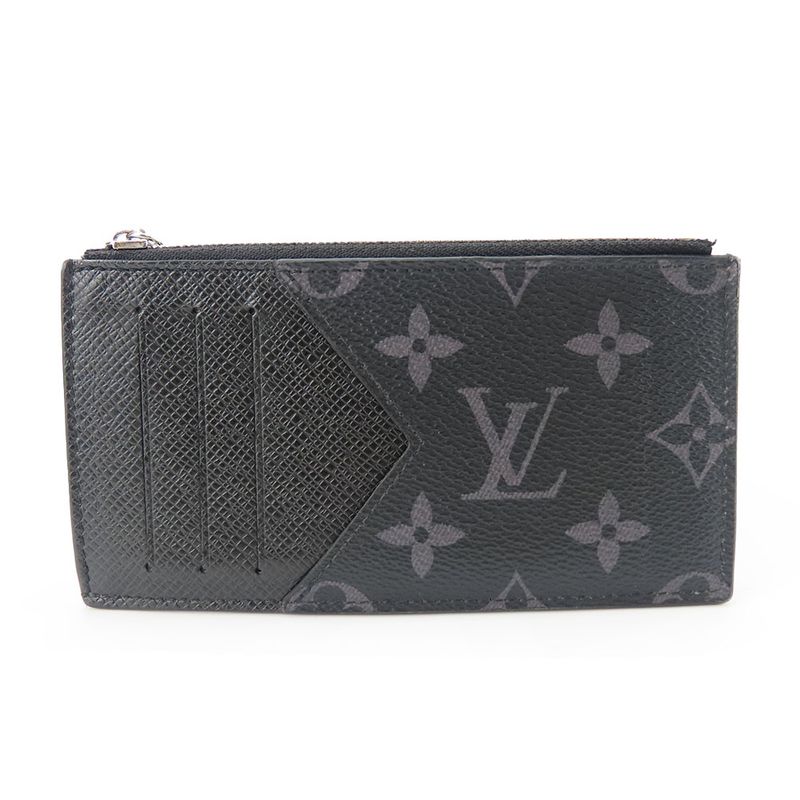 Louis Vuitton Coin Case Coin Card Holder M30271 Taiga Monogram Eclipse Ardoise