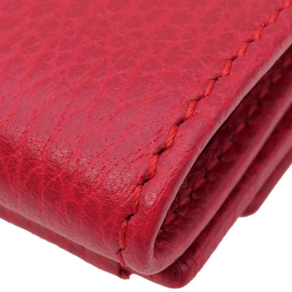 Gucci Trifold Wallet GG Marmont Leather Red Gold Hardware Petite Marmont Red