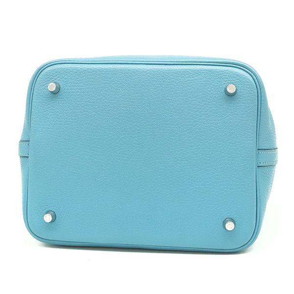 Hermes Handbag Picotin Lock MM Eclat Taurillon Clemence Swift Blue Dunol X