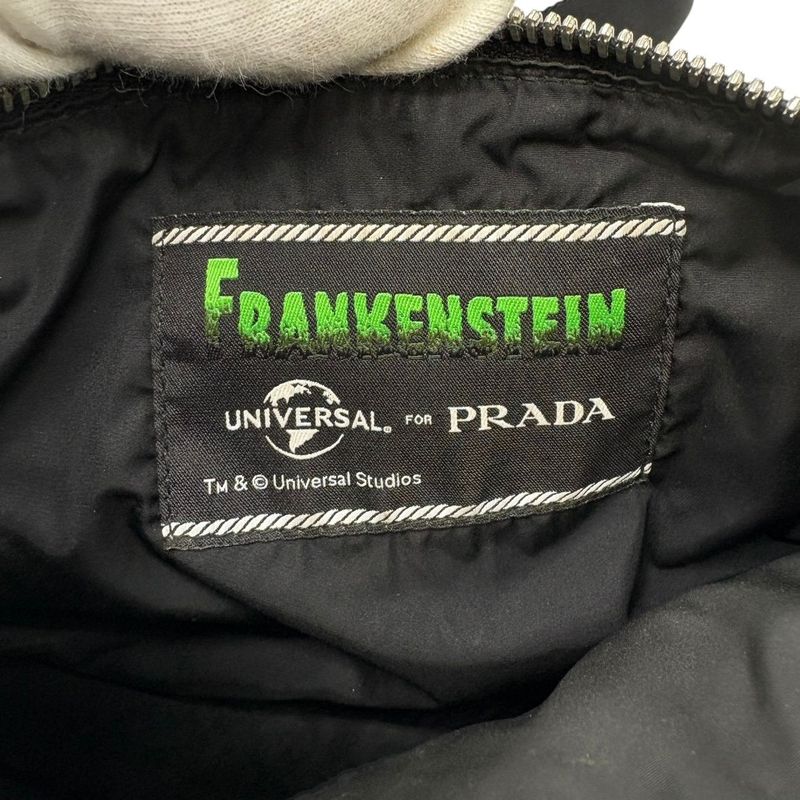 3158 Prada Shoulder Bag Triangle Logo Nylon Universal Frankenstein Silver