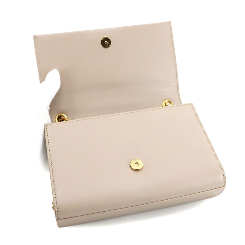 Saint Laurent Kate Small Chain Shoulder Bag Leather Beige 474366 90295375