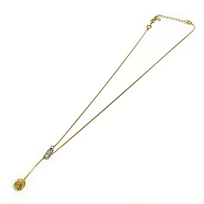 Christian Dior GP Dior Logo Bottle Lid Motif Necklace Women's Gold 365486
