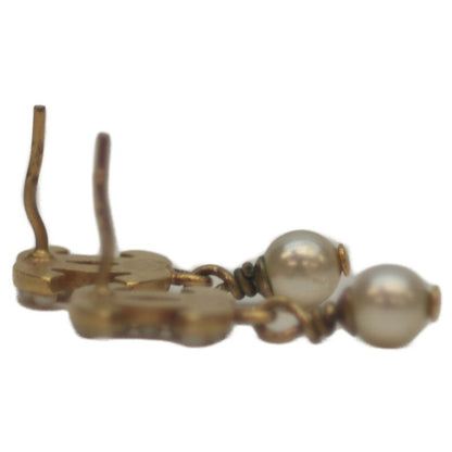 Chanel 03A GP Pearl Coco Mark Mini Pearl Swing Earrings Accessories Gold Ladies