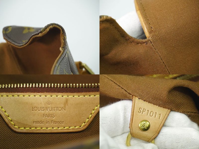 Authentic Louis Vuitton LV Abbess Monogram Shoulder Bag Messenger Bag Brown