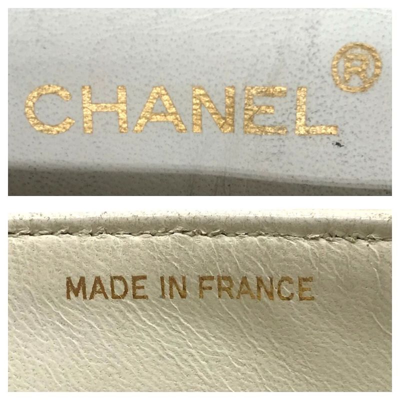 Chanel Quilted Big CC Logo Turnlock Chain Shoulder Bag White