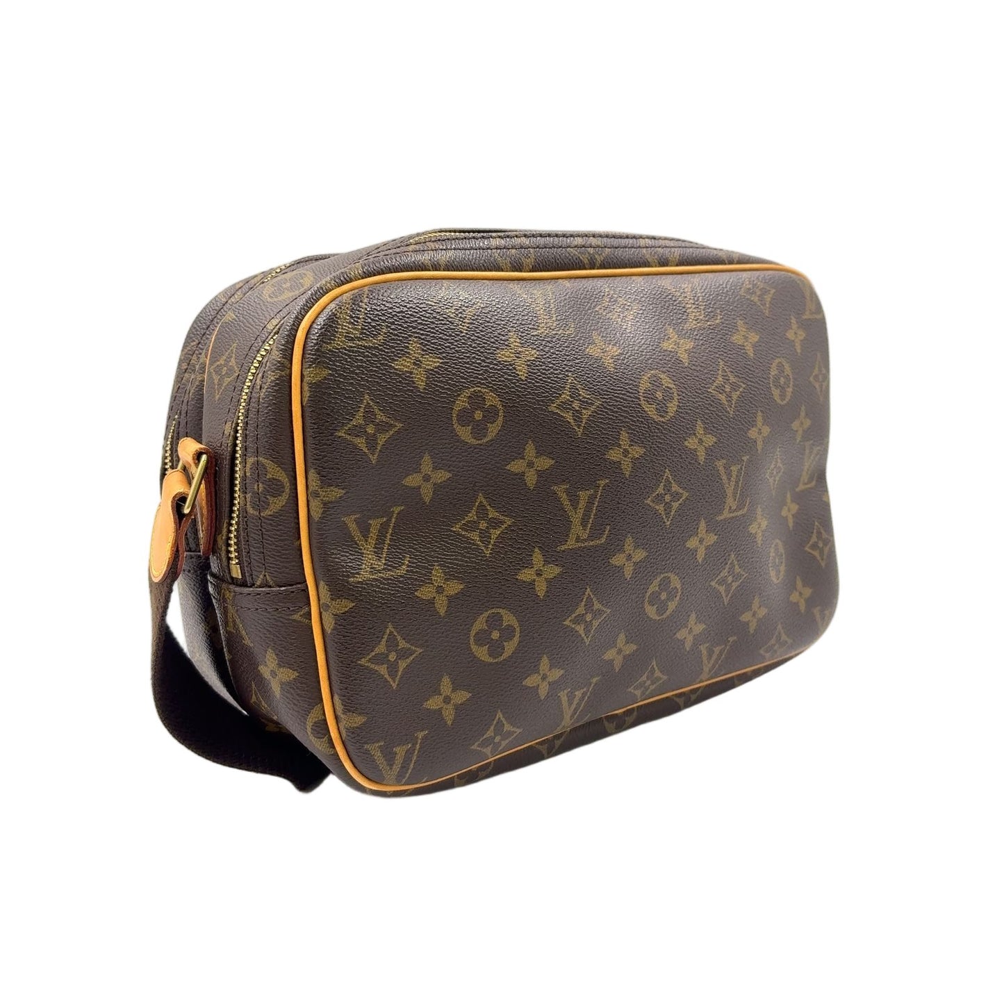 Louis Vuitton Reporter PM Monogram Leather Brown Shoulder Bag Gold — view 2