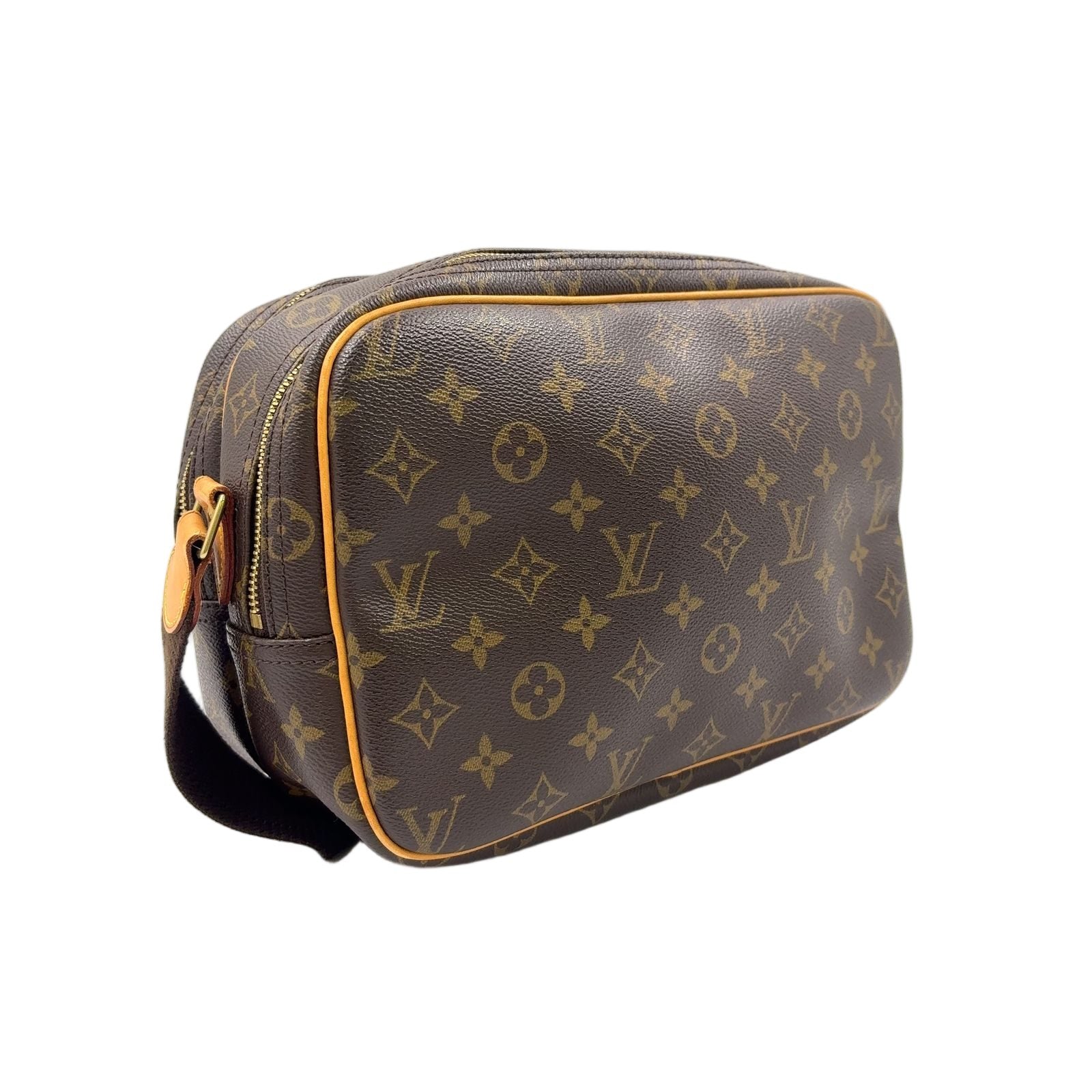Louis Vuitton Reporter PM Monogram Leather Brown Shoulder Bag Gold — view 2