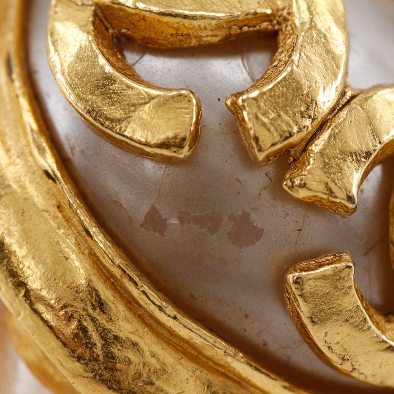 Chanel Triple Coco Mark Vintage Gold Plated And Faux Pearl 94A Ladies 29.4g