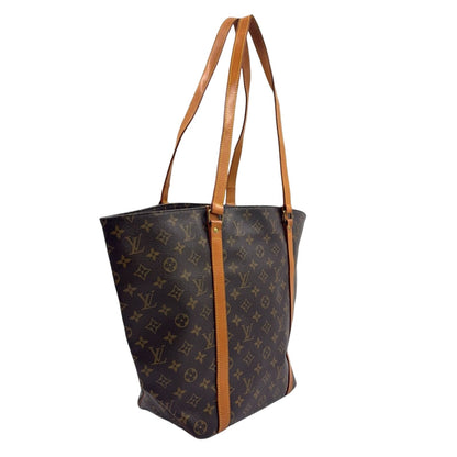 Louis Vuitton Sac Shopping Monogram Leather Brown Light Tote Gold — view 2