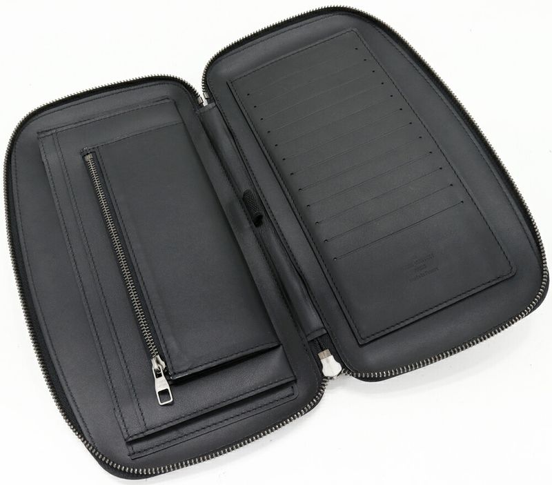 Louis Vuitton Round Zipper Long Wallet With Change Pocket Clutch Bag Damier