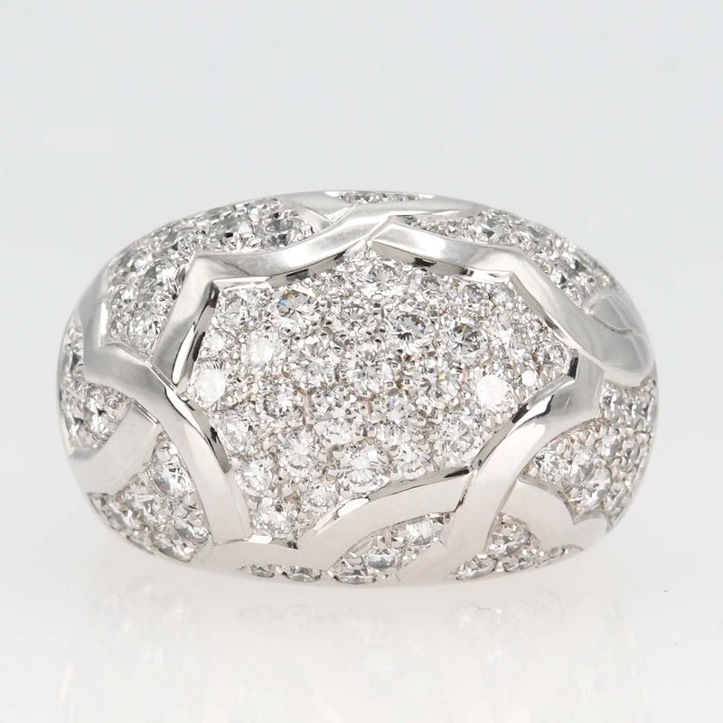 Finished Chanel Ring No 10 Camellia Dome #50 7l1336 750 D 18.2g Jewelry H17479