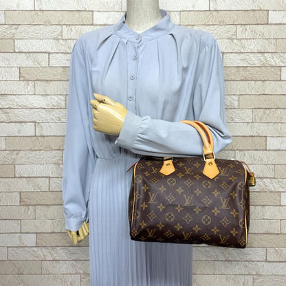 Louis Vuitton Speedy 25 Monogram Handbag Monogram Canvas M41528 Brown Women